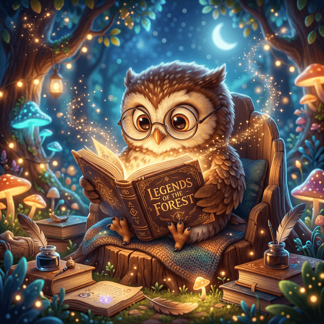 Chouette lisant un livre
