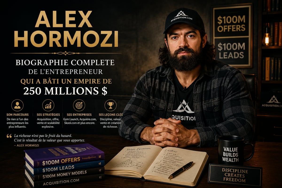 Alex Hormozi : Biographie Complète de l'Entrepreneur qui a Bâti un Empire de 250 Millions $